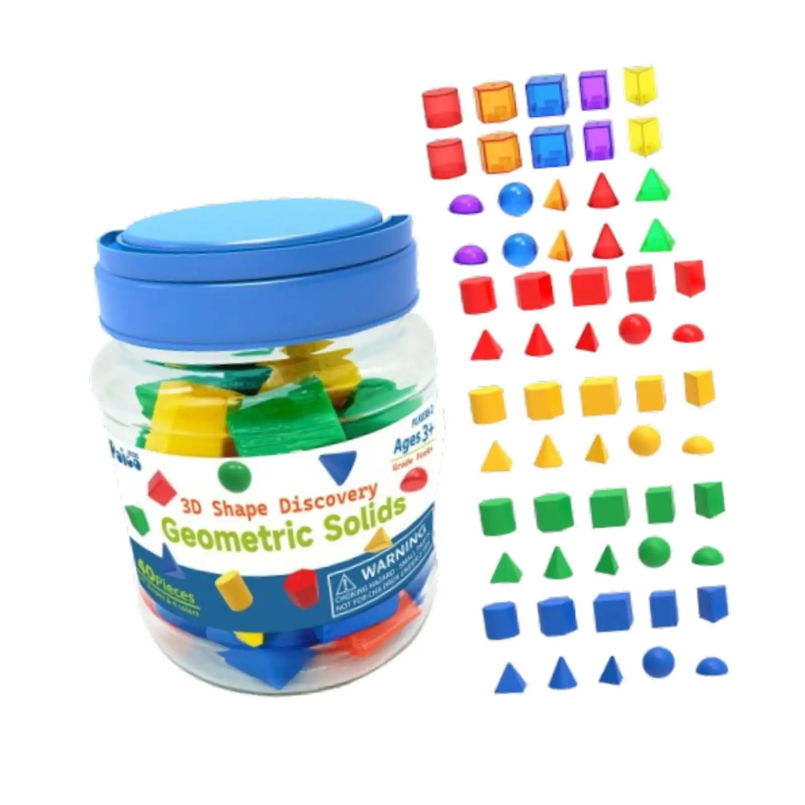 60 Pieces Geometric Solids Math Helper Math Teacher Supplies Geometric Shapes for Home School Supplies Preschool Elementary