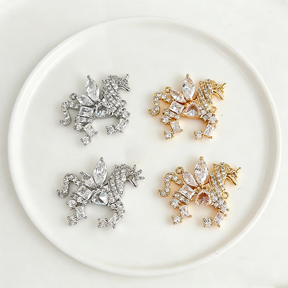 

Cordial Design 18*20MM 10Pcs Copper Charms/Horse Shape/Jewelry Accessories/Hand Made/Genuine Gold Plating/CZ Pendant #196066