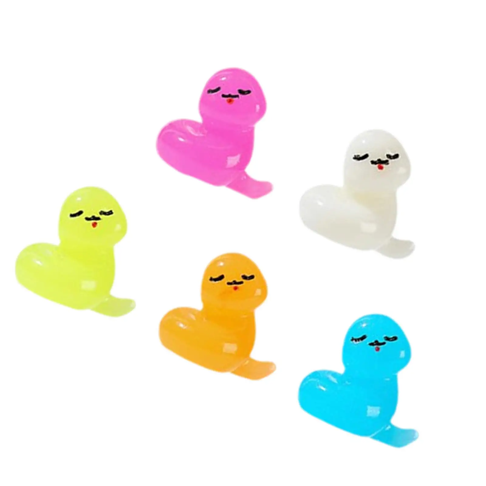 5Pcs Mini Snake Figurines Home Chinese New Year Glow in The Dark Small Snake Statues for Xmas Cabinet Christmas Farmhouse Table
