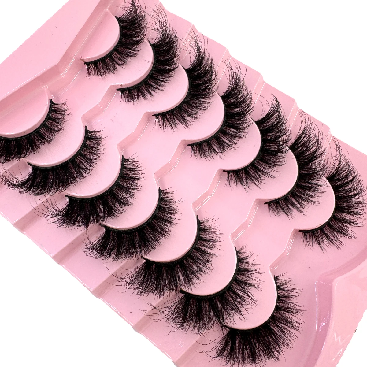 7 Paar künstliche Nerz-Wimpern, flauschig, natürliches Aussehen, falsche Wimpern, Volumen, Wispy Fox/Cat-Eye, gekreuzte dicke gefälschte Wimpernverlängerung