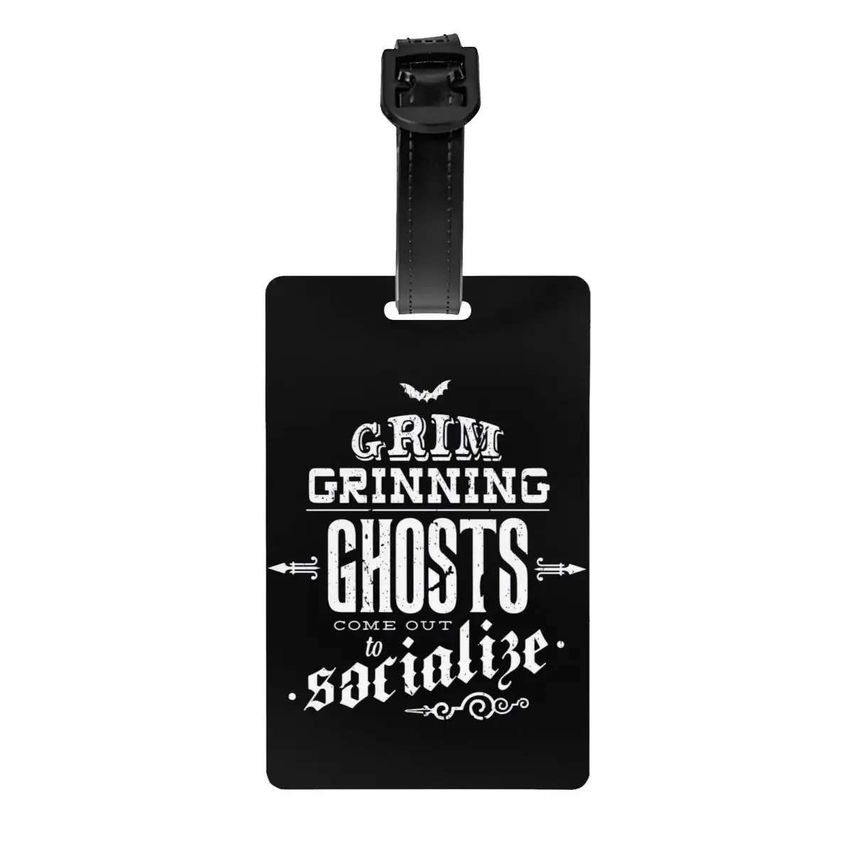 Custom Haunted Mansion Grim Grinning Ghosts Luggage Tag With Name Card Privacy Cover ID Label for Travel Bag Suitcase