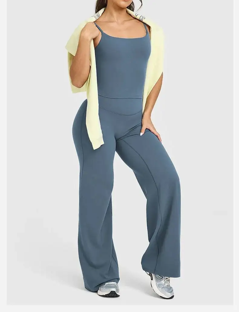 Casual Fiess Straight-Leg For Women Soft Breathable Without Awkward Leggings Ties Yoga Wide-Leg Sports Pants image 4