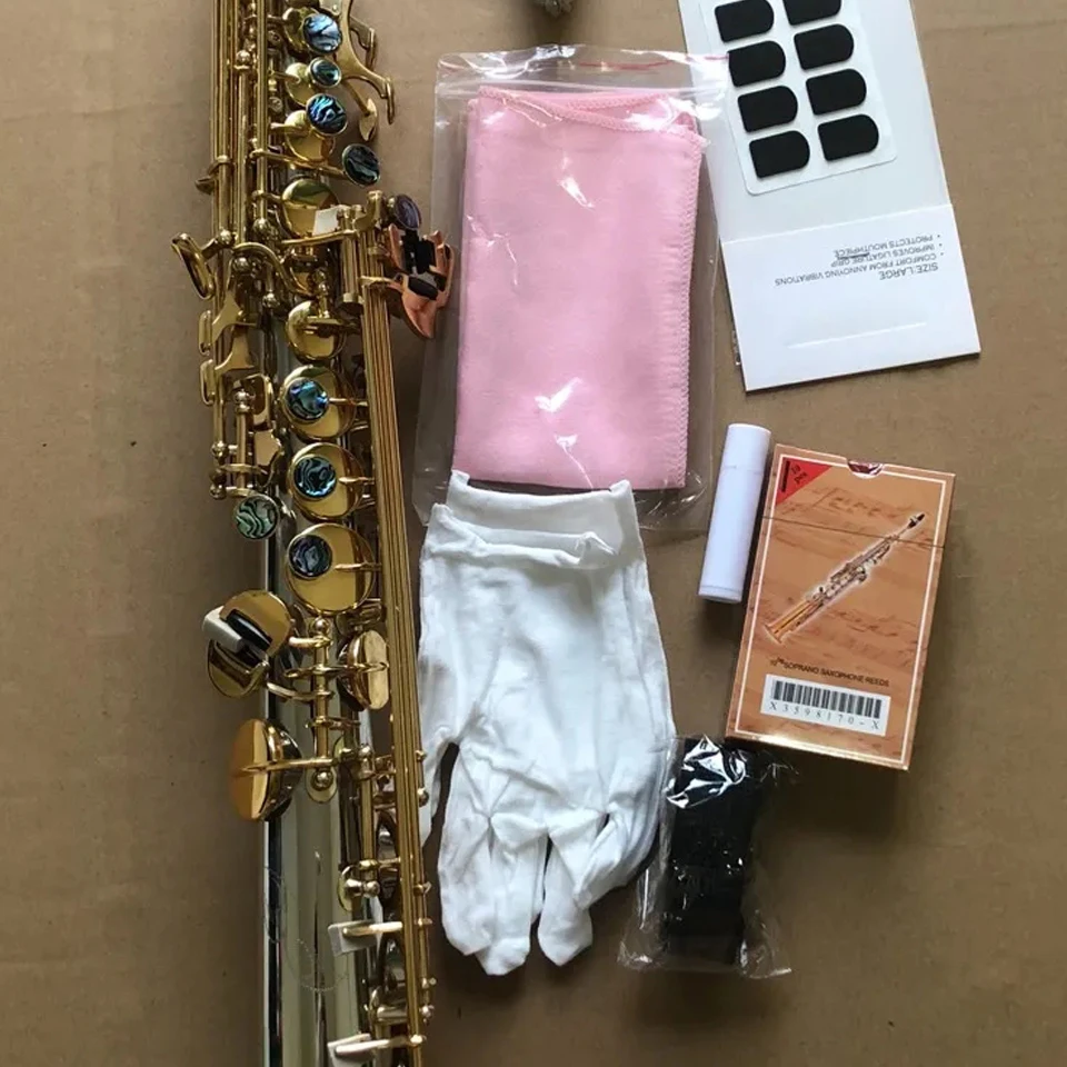 

High-end original 875 structure B-tuned high-pitched saxophone white copper gold-plated professional-grade tone sax soprano