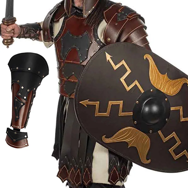 القرون الوسطى الرومانية المصارع دعامات واقي للذراع درع الفايكنج القراصنة بالادين قفازات طويلة القفاز Steampunk حراس اليد تأثيري حلي