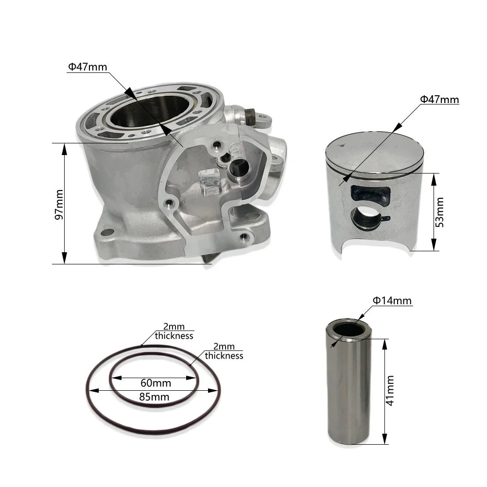 47mm Cylinder Kit Piston Ring Needle Bearing Gasket Pads Set For Koshine XN85 TC85 Комплект прокладок поршневых колец цилиндра