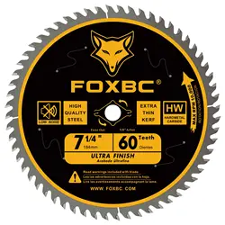 FOXBC 184mm Circular Saw Blades 60T Replacement For DeWalt DWA171460, Freud Diablo D0760A D0760X