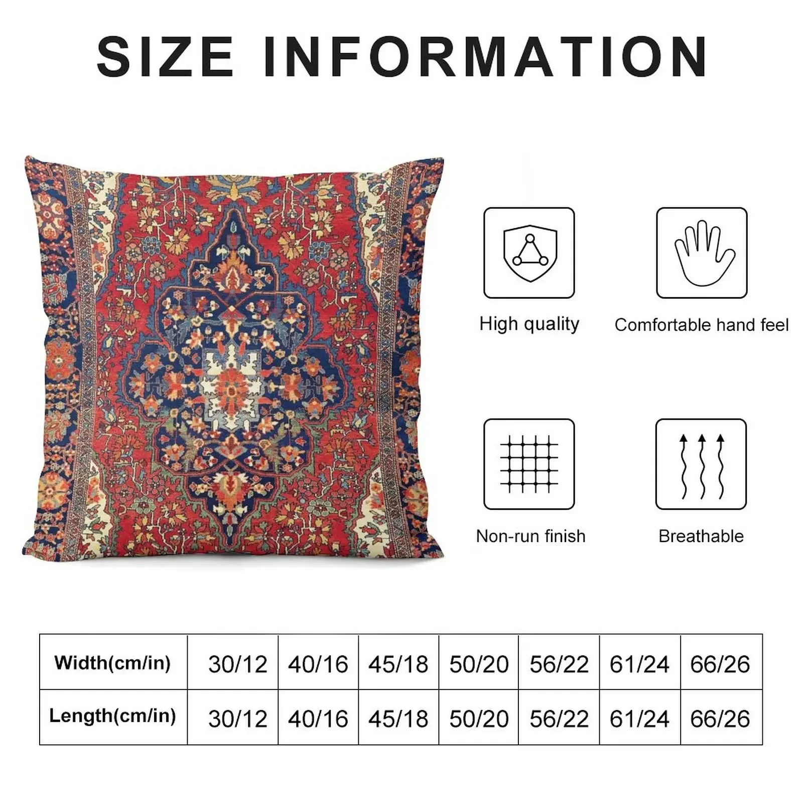 Farahan Arak West Persian Rug Print Throw Pillow Cushions For Sofa Decorative pillowcase Cushions Home Decor pillow