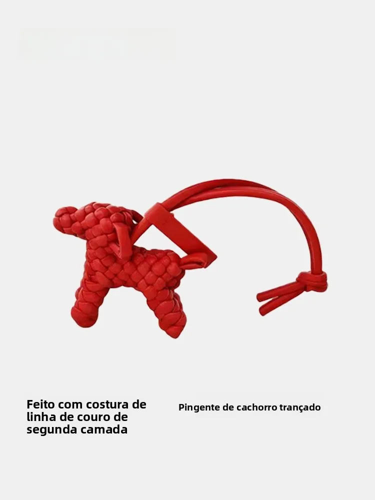 handwoven-leather-pendant-doggy-decoration-backpack-accessory-craftsmanship-chinese-style-base-model-bag-hanging-ornament
