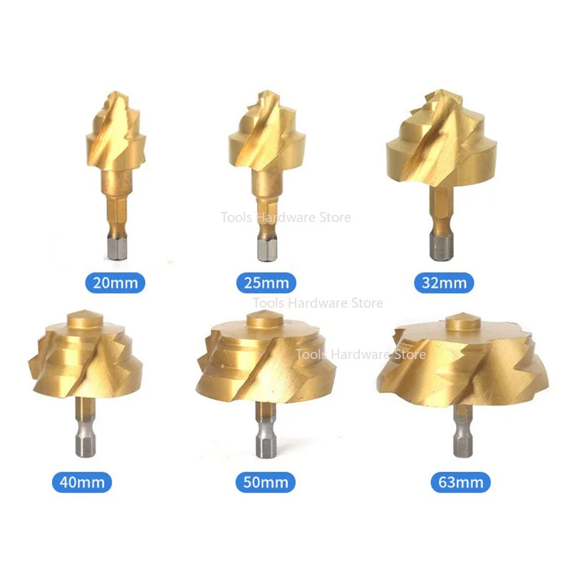 6-PCS Klinge Lift Bohrer Set PPR Wasser Rohr Reparatur Hot Melt Sechseckigen Schaft Dreh Nut Bohrer Wasser Rohr loch Öffnung Gerät