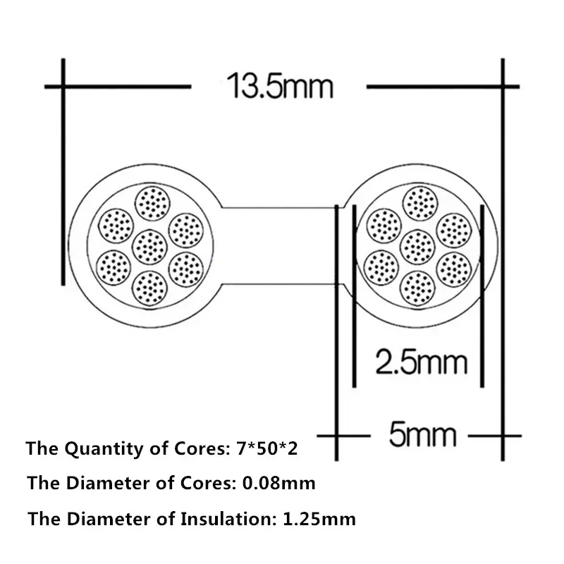 Speaker 6N 700 Cores Oxygen Free Copper Audio Cable For Home Theater Silver Plated Double Parallel Professional Engineer Line