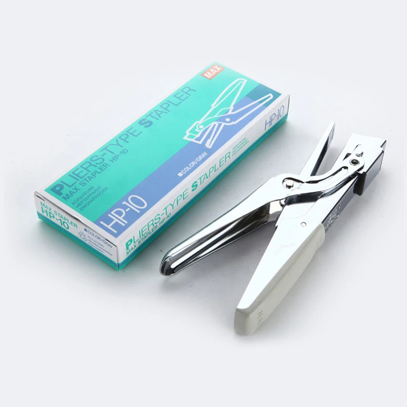 Japan Max Geïmporteerde Klem Nietmachine Pin 20 Pagina 'S Arbeidsbesparing Hp-10 Draagbare Multifunctionele Nietmachine Nietmachine Kantoorbinding