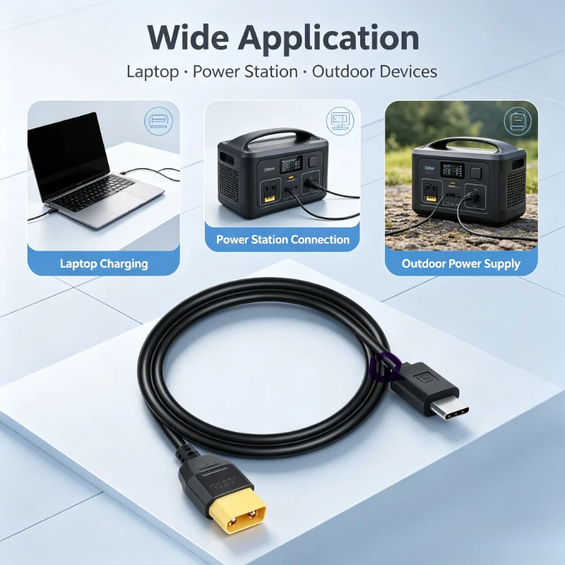 1m Type-C to XT60 Male Female Plug Power Cable 5A 20V/28V USB‑C to XT60 Charging Cable for RC Drone Lithium Battery Power Supply