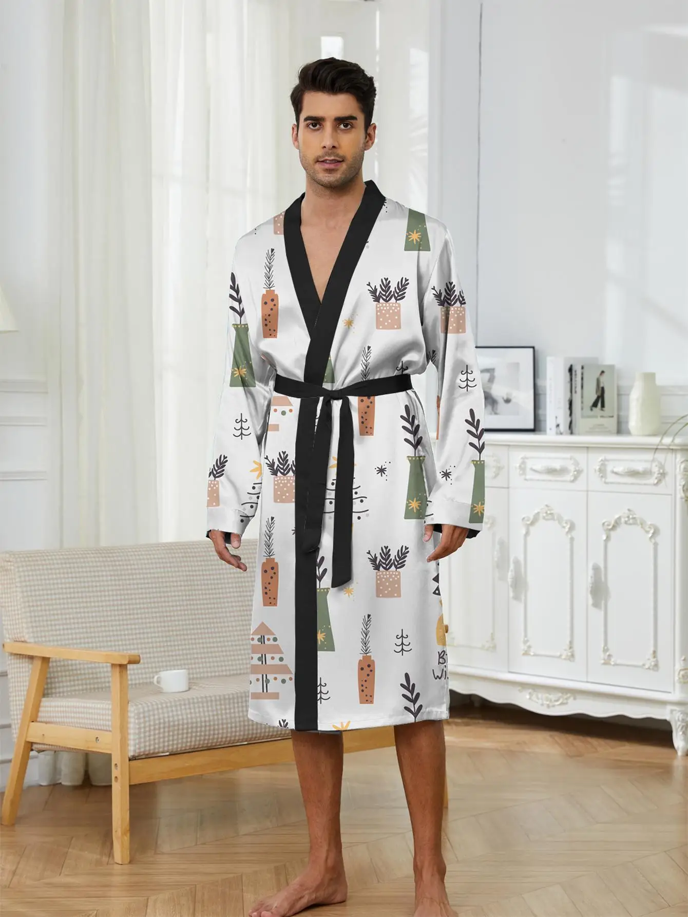 

1pcs Men's Robes 2026 Spring/Summer sleepwear Shower robe bath robe Graphic 3D Printed Sleepwear Breathable Funny pajamas