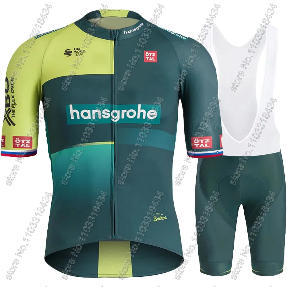 Boraful Hansgrohe 2024 Cycling Jersey Set Mens Primoz Short Sleeve Slovenia Clothing Road Bike Shirt Suit Bicycle Bib Shorts