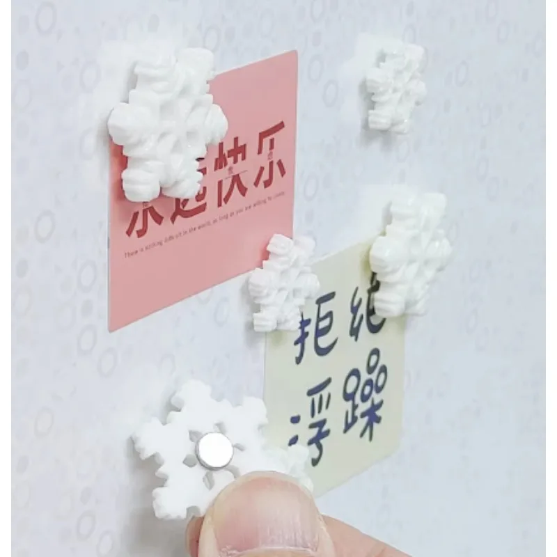 3D Snowflake Refrigerator Magnet 3pc Set for Home Decoration and Atmosphere Resin Fridge Magnets