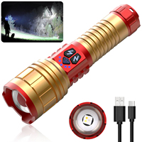 YEMAO 3-Light Source Zoom Flashlight - 5 Modes (Strong/Medium/Weak/SOS/Strobe), 26650 Battery W/Power Indicator, Aluminum Torch