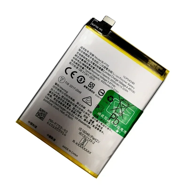 New 100% Original Battery BLP755 4025mAh For OPPO K7 / Reno 3 / Reno 3 Pro( 5G) High Quality Mobile Phone Battery Bateria