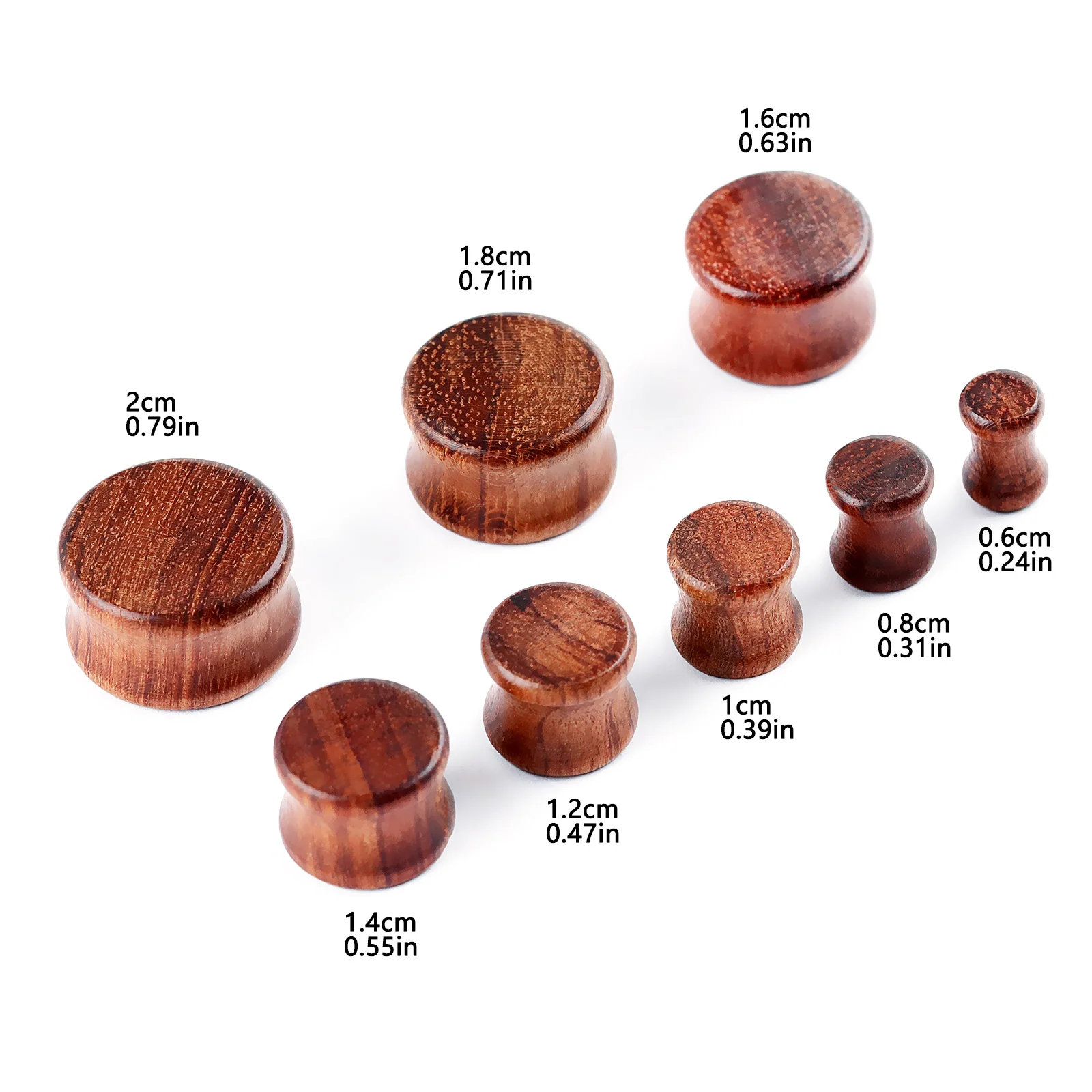 1Pair Red Brown Wood Ear Expander Tunnels for Ears Tragus Piercing Classical Wood Earrings Punk Body Piercing Jewelry