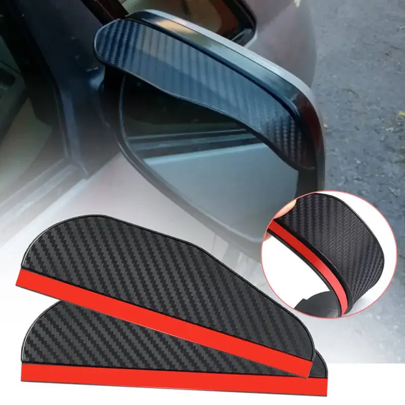 1-3pair Car Rearview Mirror Rain Shield Rain Eyebrow  Cover Universal Carbon Fiber Rear View Side Mirror Rain Eyebrow Shield