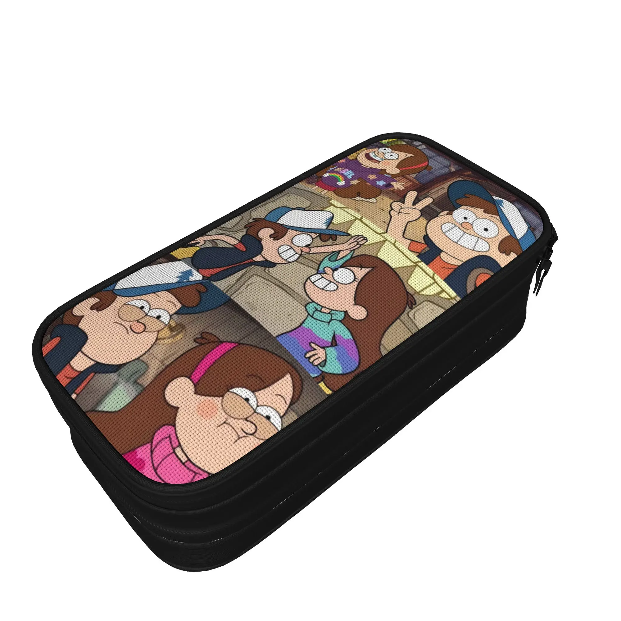 G-Gravity Falls Pen Box Double Layer Large Capacity Kids School Supplies  Pencil Bag Perfect Gifts