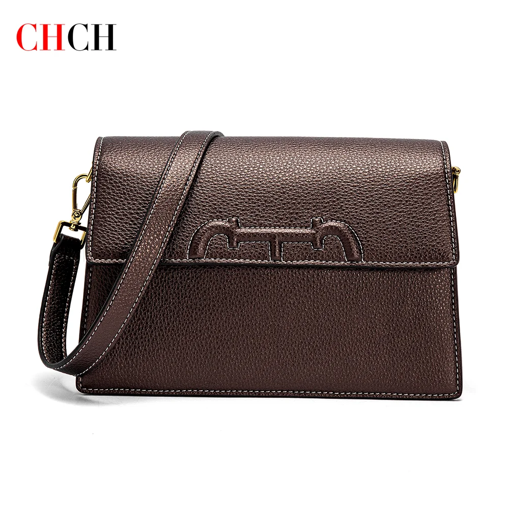 CHCH Women\'s Crossbody Bag Autumn/Winter New Coffee Color Simple Organ Bag