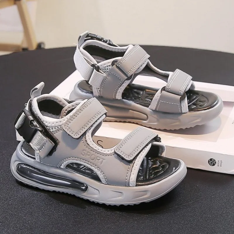 

PU Leather Summer Sandals For Boys 2026 Trend Fashion Children's Beach Footwear Anti-slippery Waterproof Summer Kid's Footwear