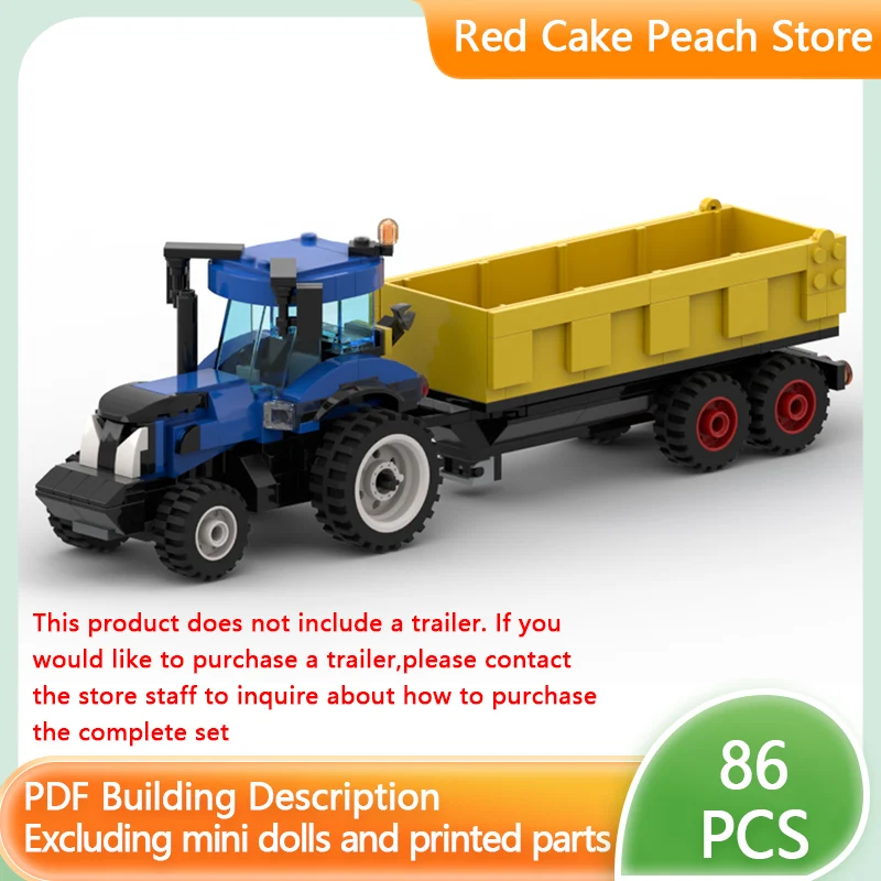 

City Car Model MOC Building Bricks Farm Classic Yellow Trailer Modular Technology Children Holiday Gifts Assemble Toys Suit