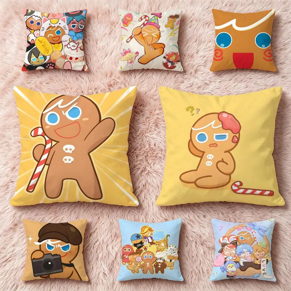Cookie Run Cushion Cover Pillow Multi‑size Short Plush Pillow Cute Simple Style For Living Room Bedroom Birthday Gift