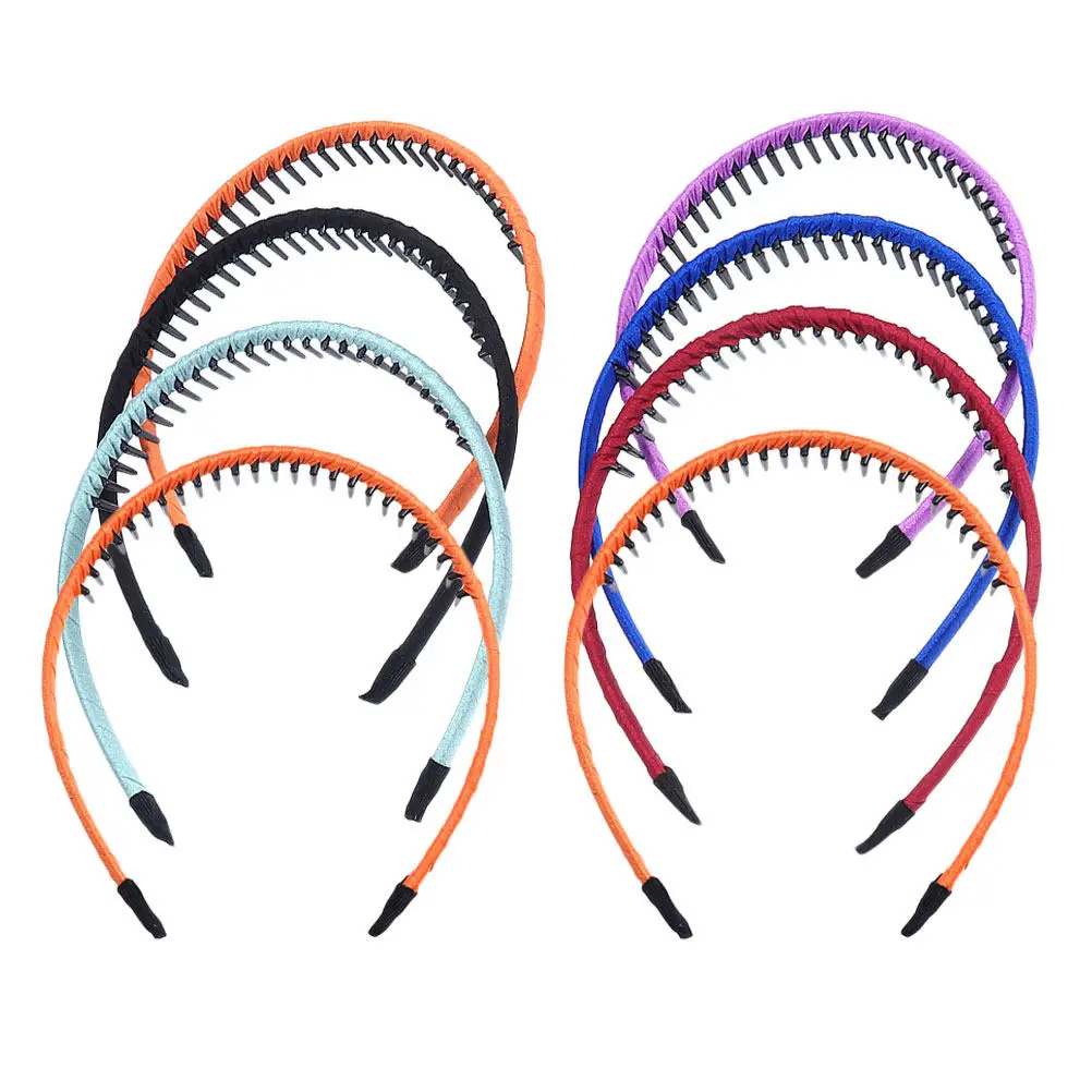 

8Pcs Cloth Hair Hoops Simple Design Headbands Woman Toothed Hairbands Hair Accessories for Home Travel Party Woman Headbands