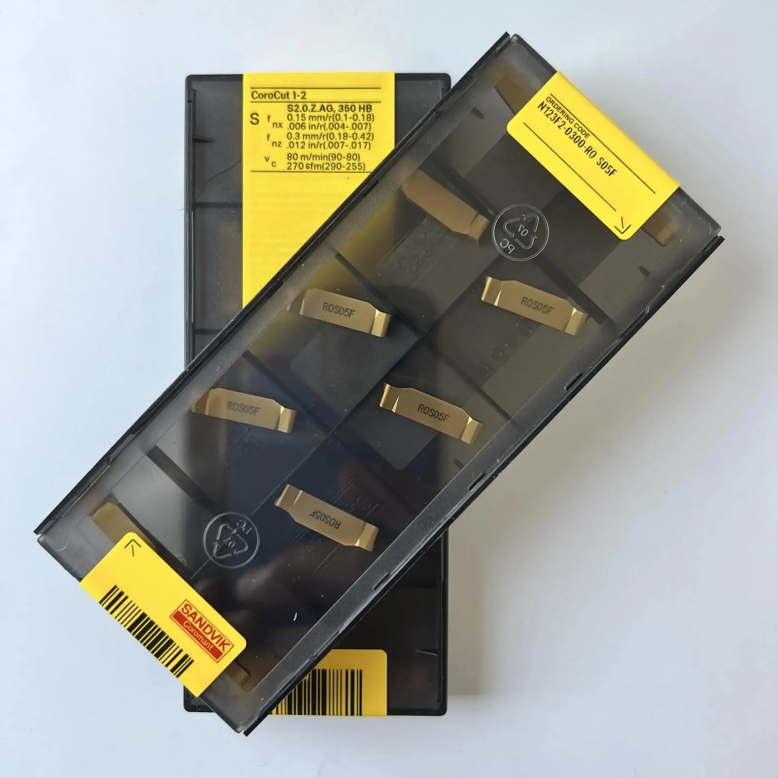 

Original SANDVIK / N123F2-0300-RO S05F / Hard alloy CNC Blade 10 Pcs