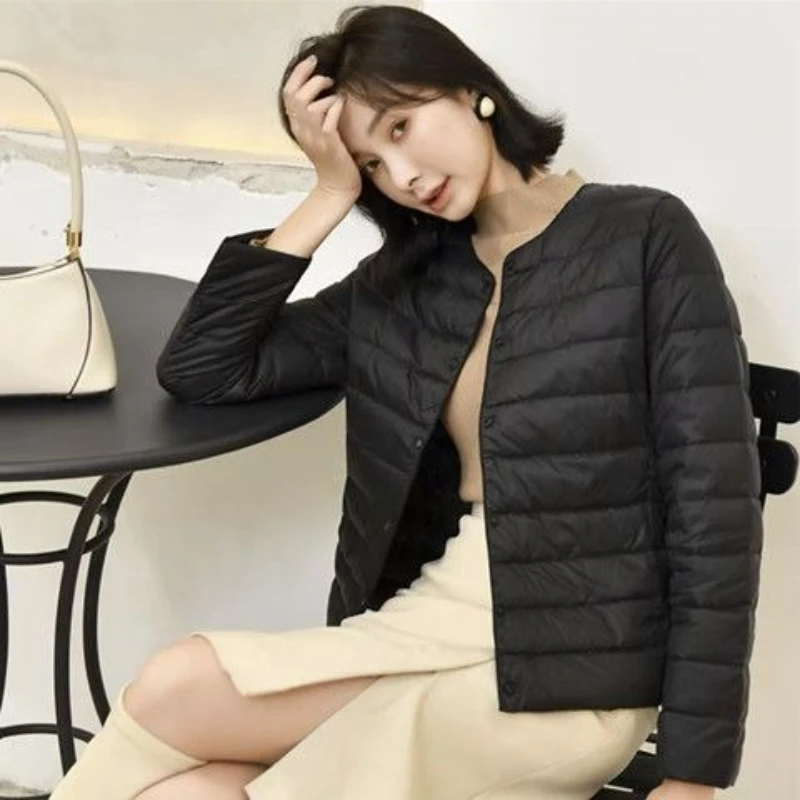 ผู้หญิงฤดูใบไม้ร่วงฤดูหนาว Ultralight ลงเสื้อเป็ดสีขาวลงเสื้อโค้ทยาวกลางแจ้ง Windproof เล่นสกีเดินป่า Trekking แจ็คเก็ต