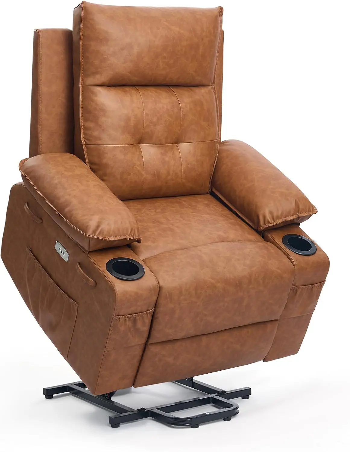 Электрическое кресло с откидной спинкой для пожилых людей с массажем и подогревом, USB-портами и подстаканниками