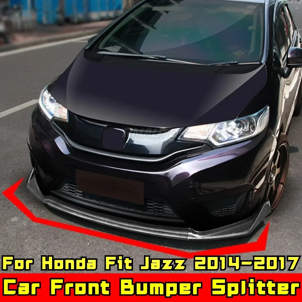 

Для Honda Fit Jazz 2014-2017 комплект кузова передний бампер разветвитель губ из углеродного волокна спортивный стиль Защита бампера автомобильные аксессуары