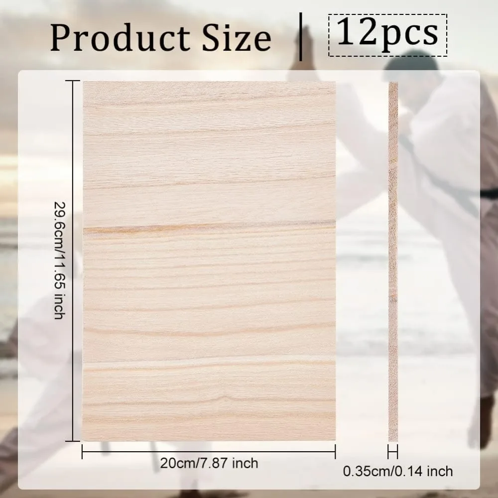 12 Sheets Wooden Karate Breaking Boards 3.5mm Thick Taekwondo Breaking Boards Punching Wood Boards Wooden Kick Board