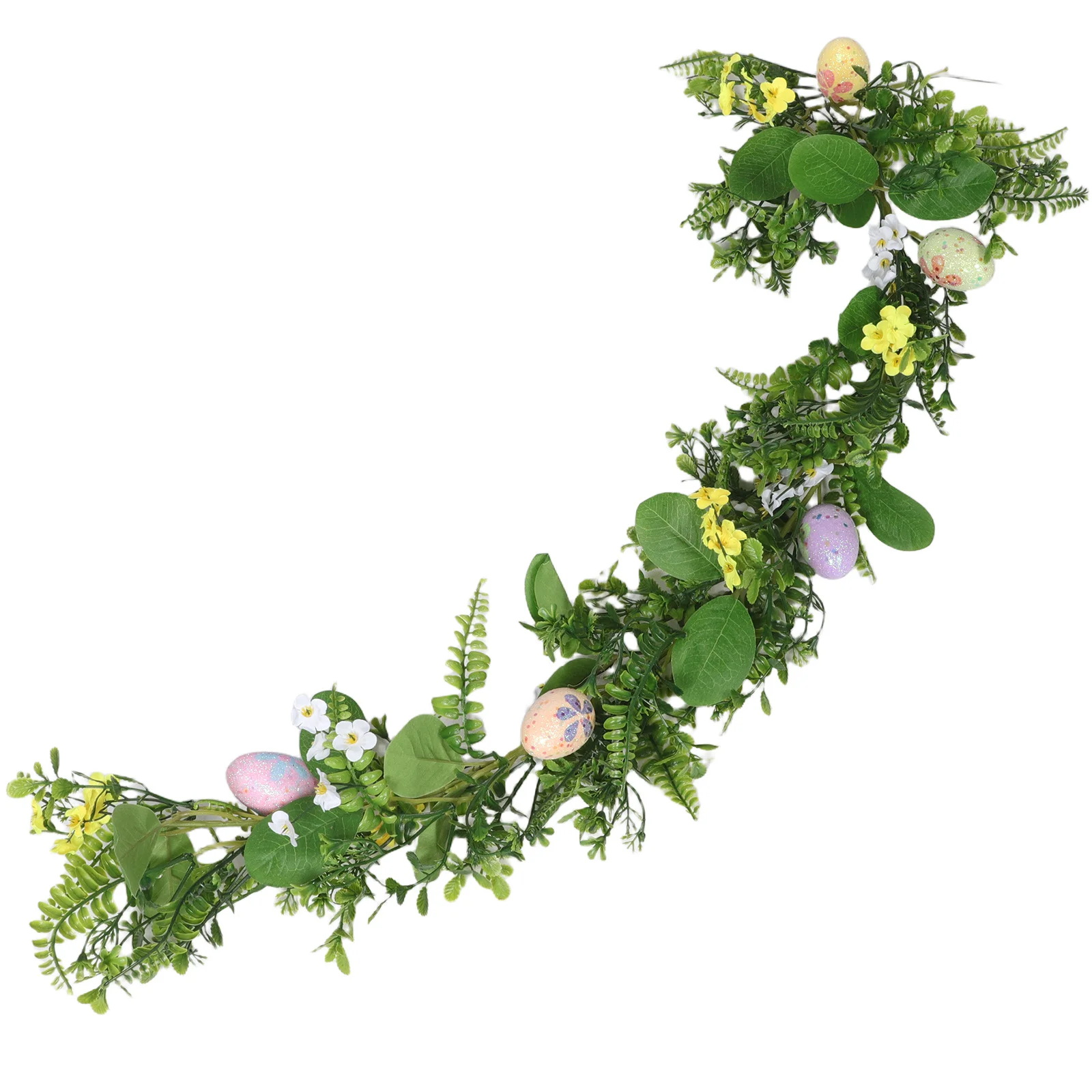 

Artificial Easter Egg Vine Faux Greenery Garland Realistic Easter Decoration Indoor Wall Hanging Decorative Home Festive Accent