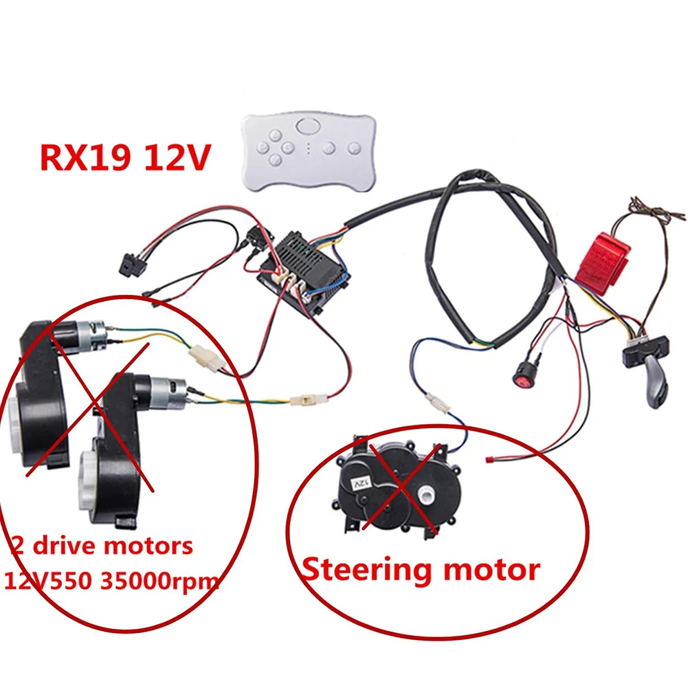 RX19 Receiver For 12V Electric Vehicle Wiring Harness 2.4G Remote Control Circuit Board Switch Kit Power Tools Replacement Parts