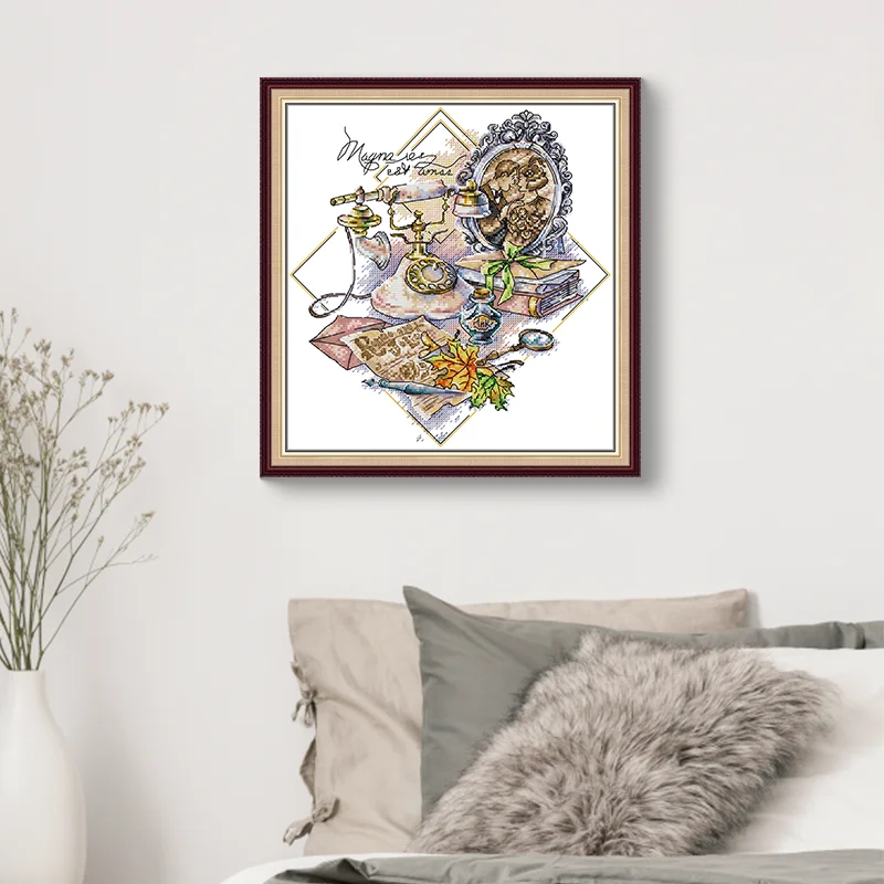 Ehemalige Mal Kreuzstichset Kunsthandwerk HD Muster Aida 16CT 14CT 11CT gezählte gestempelte Leinwand DIY Stickerei Set Home Decor Neu