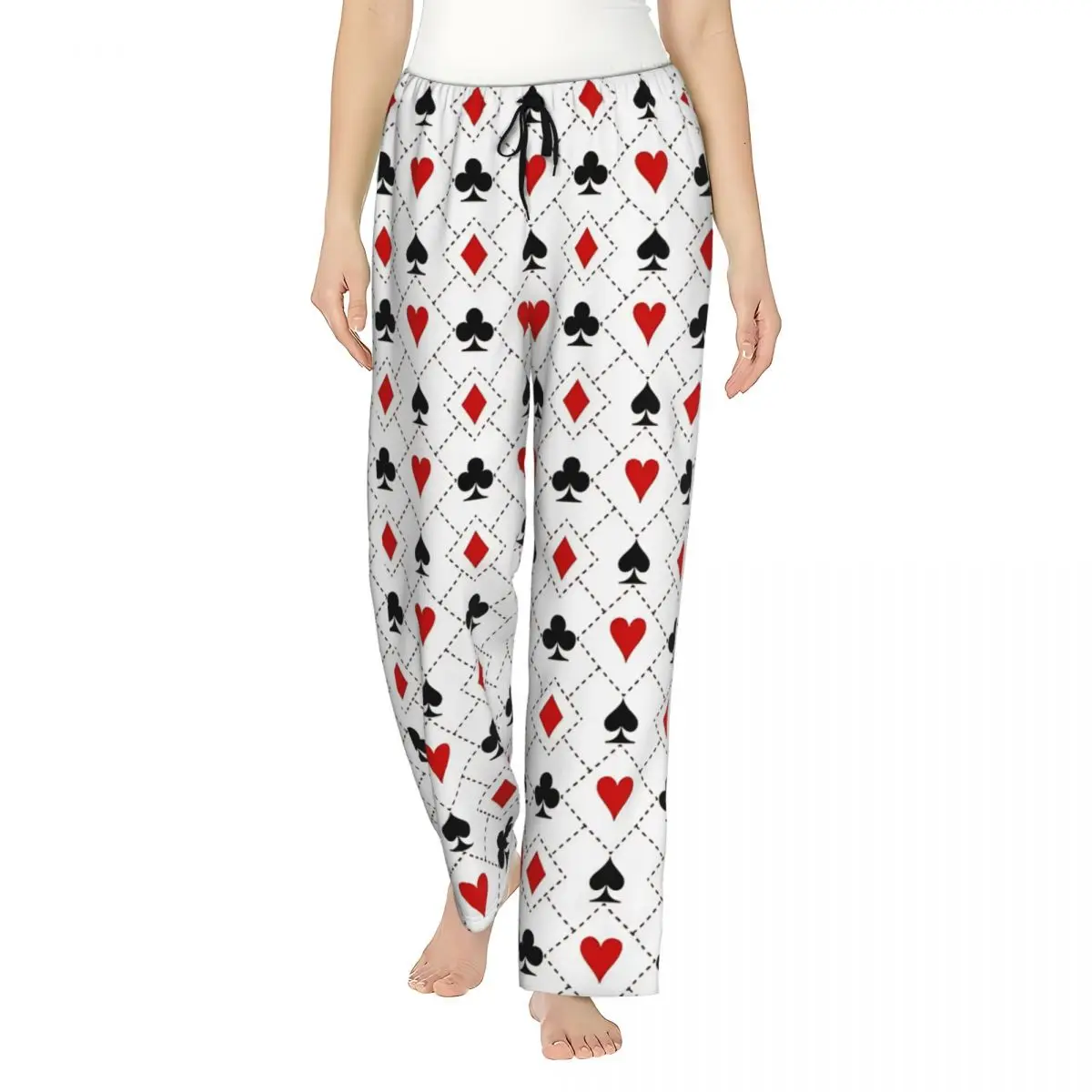 Playing Cards Suit Symbols Pattern 898096898.4540 Lady's Lounge Pants Stretch Pajama Pants Dorm Pajama Bottoms