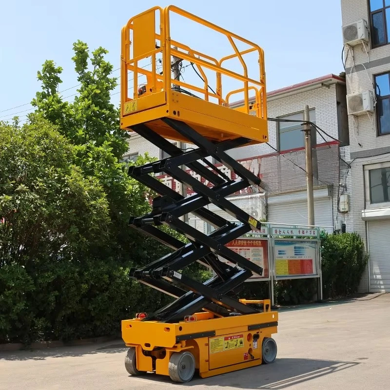 12 Meters Wheeled Self Propelled Mobile Vehicle Mid Rise All Terrain Hydraulic Platform Scissor Lift