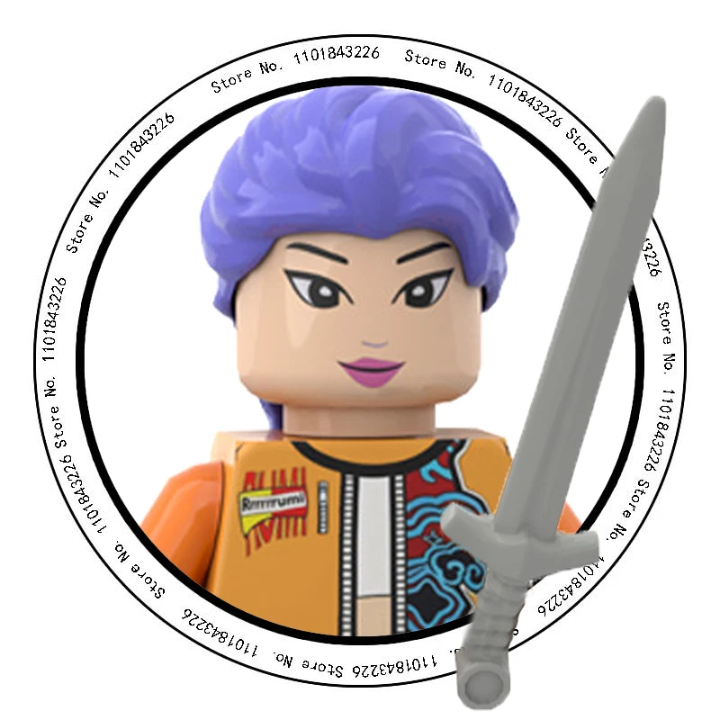 8 pçs kpop caçadores de demônios mini figura de ação blocos de construção rumi montagem modelo boneca blocos de construção brinquedo