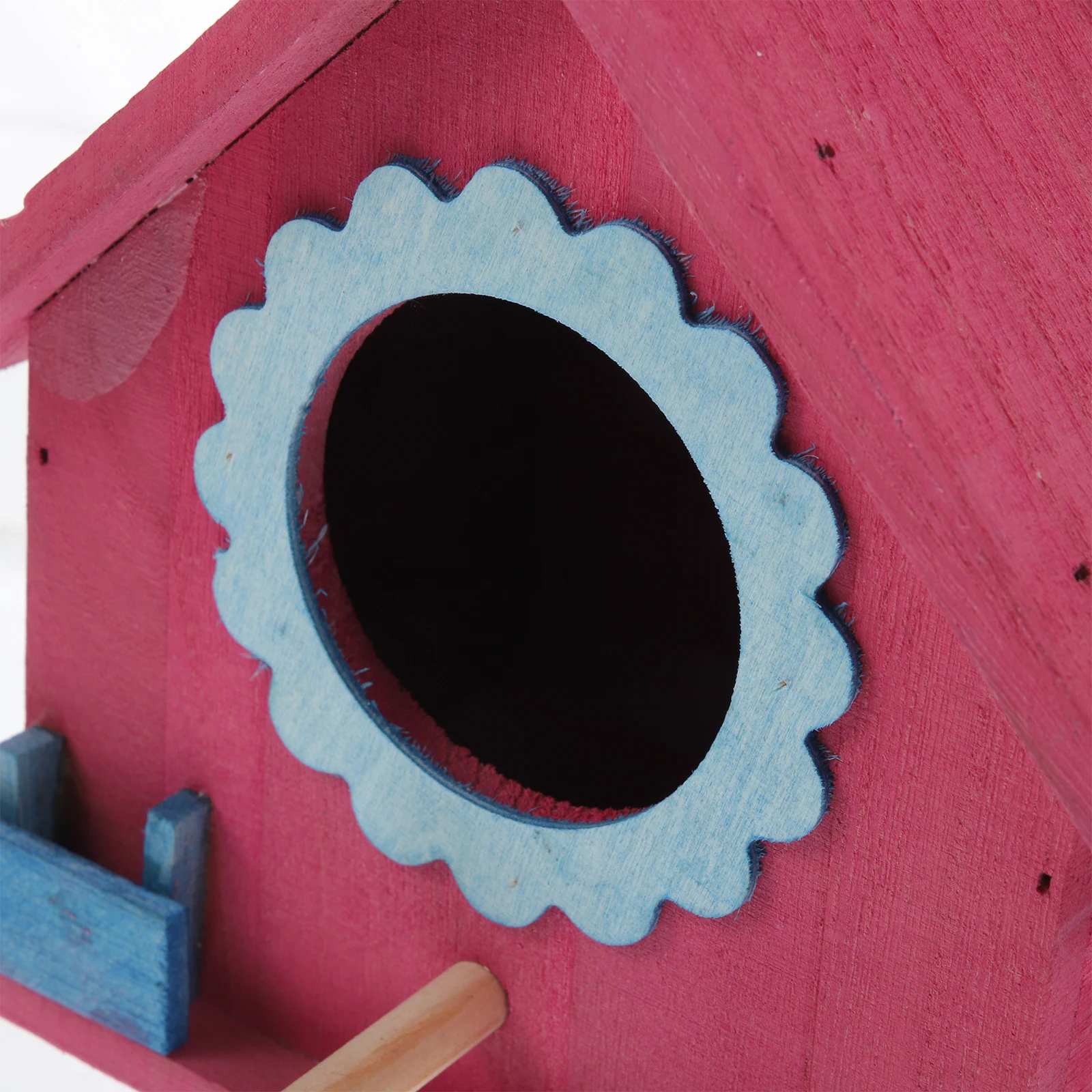 

Wooden Bird Sturdy Creative Hanging Feeder Attract Birds Hemp Rope Outdoor Decor Gift Wooden Nest Decoration