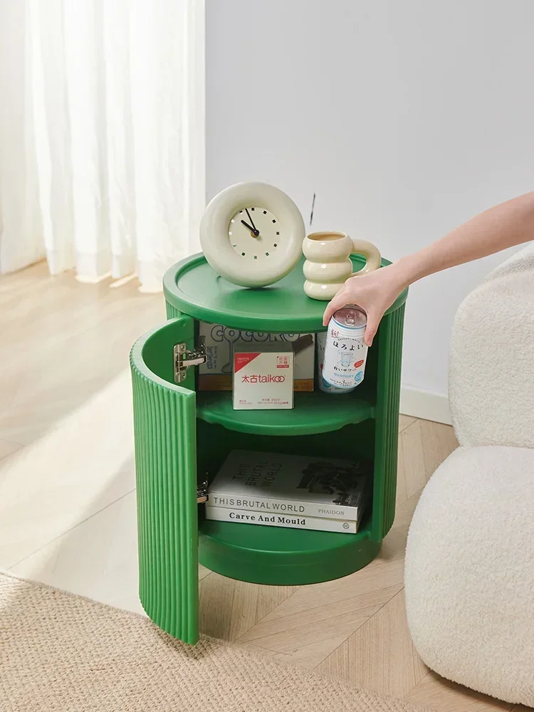 Nordic creme vento mesa de cabeceira luz francesa luxo quarto moderno simples armazenamento circular armário cabeceira móveis