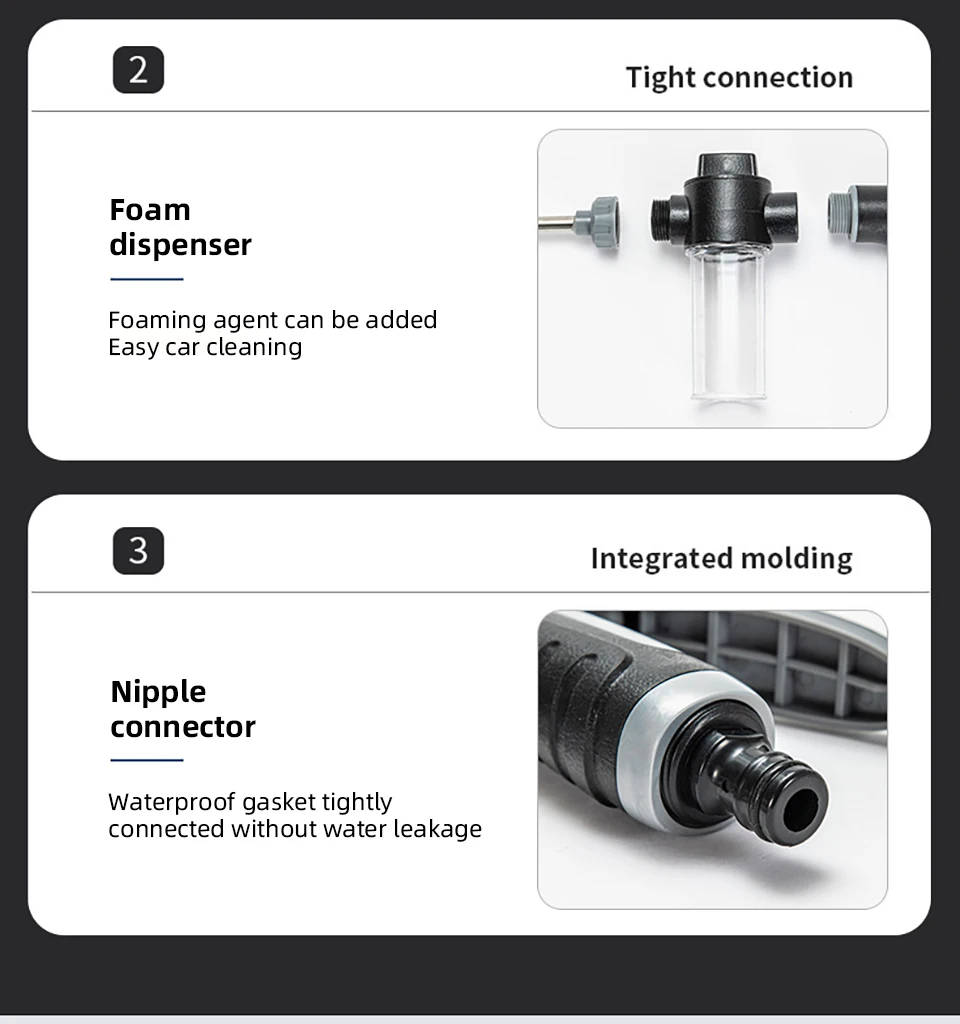 360 ° Drehbare Düse Hochdruck-Wasserpistole Autowaschset Auto-Reiniger Gartenschlauch-Sprinkler zum Waschen und Bewässern – Detail 3