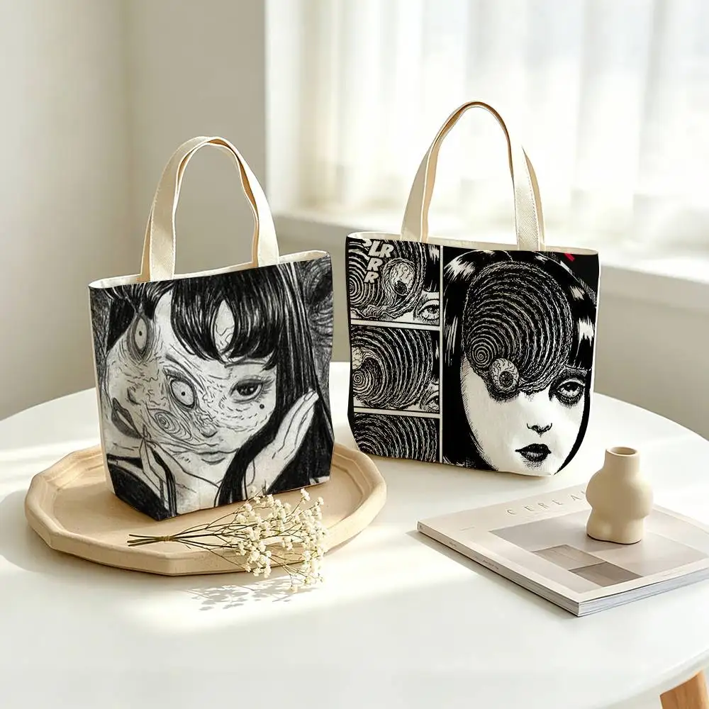 terror T-Tomie J-Junji Ito   Printed Canvas Tote Bag Shoulder Bag Commuter Mommy Shopping Bag