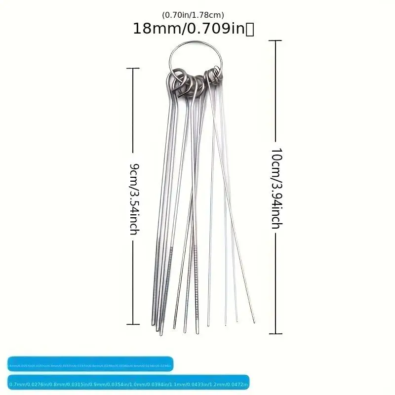 10-teiliges Edelstahl-Nadelbürsten-Set zur Reinigung von Duschköpfen, Geeignet für Verschiedene Duschkopfgrößen, Badezimmer-Zubehör Reinigungswerkzeuge – Detail 1