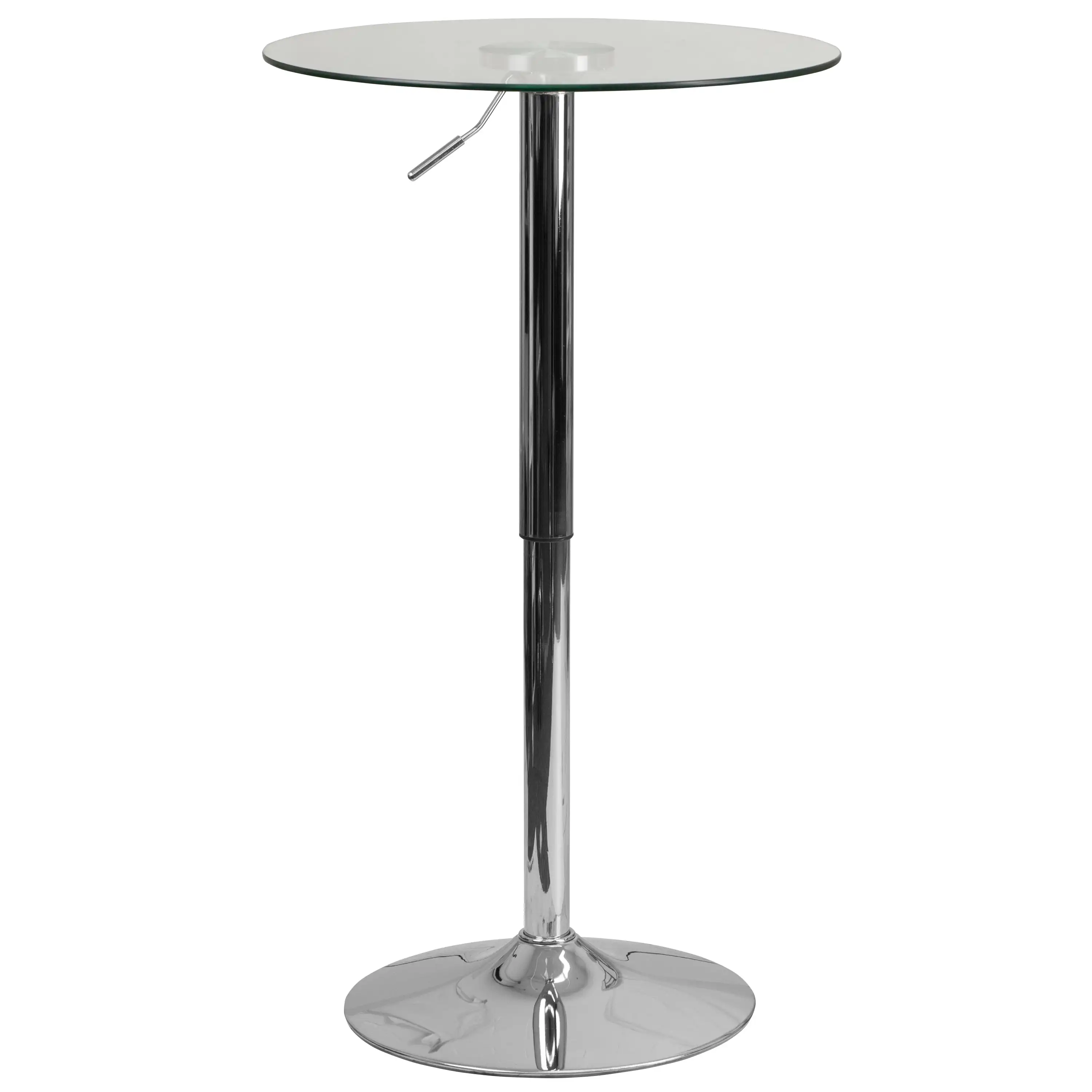 23.5'' Round Adjustable Height Glass Bar Table (Adjustable Range 33.5'' - 41'')