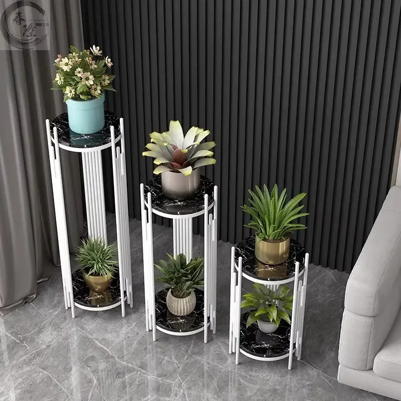 Flower Pot Plant Support Holder Display Stand for Potted Iron Shelf Balcony Flowerbed Standing for Pots Organizer Storage Rack