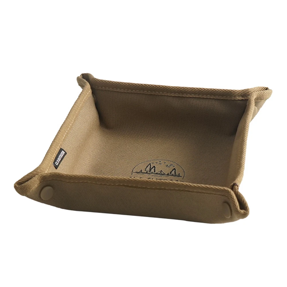 Camping Gadgets Desktop Tray Oxford Cloth Daily Necessities Storage Box Folding Sundries Storage Box for Outdoor Hiking Travel