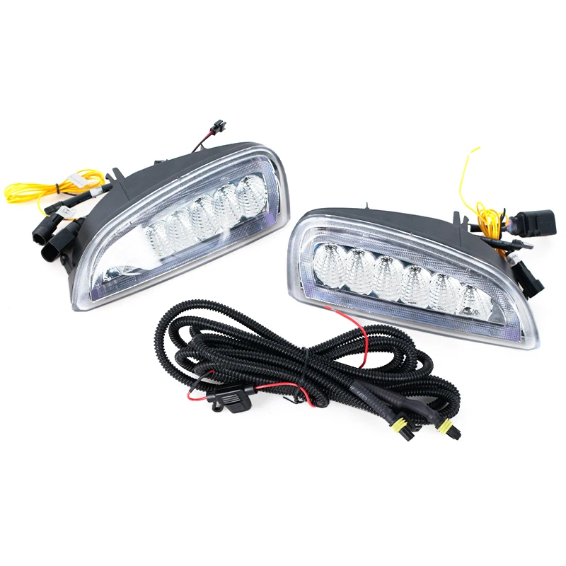 2 sztuk LED przedni zderzak DRL światła do jazdy dziennej włączony kierunkowskaz akcesoria samochodowe dla Porsche Cayenne 957 9PA 2006-2010 — zdjęcie 3