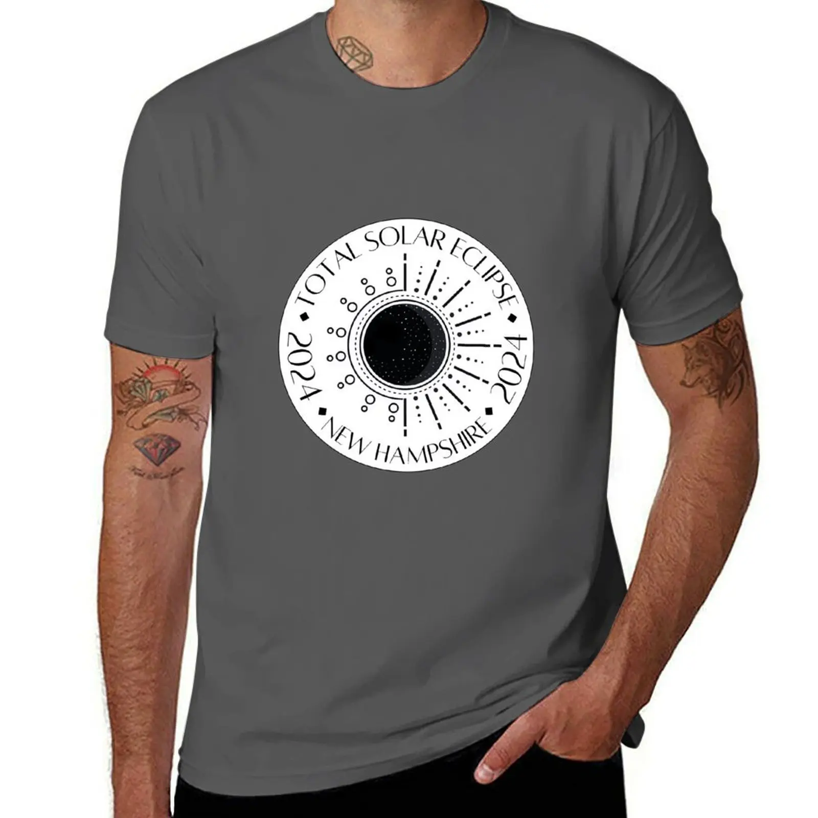

Total Solar Eclipse - New Hampshire, 2024 T-Shirt t shirts for man graphic vintage t shirts for man pack cotton T-Shirt